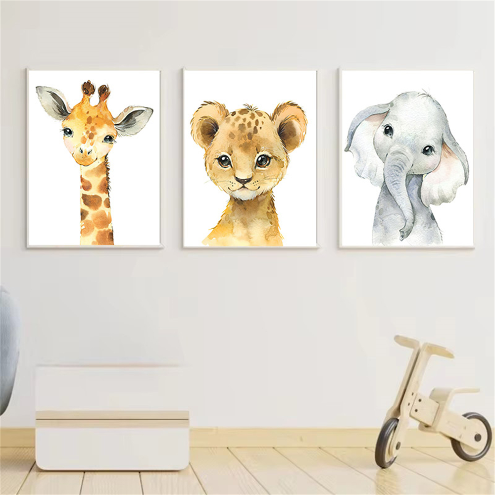 Baby Nursery Jungle Animals - Zestaw dekoracji do pokoju dziecięcego Safari,