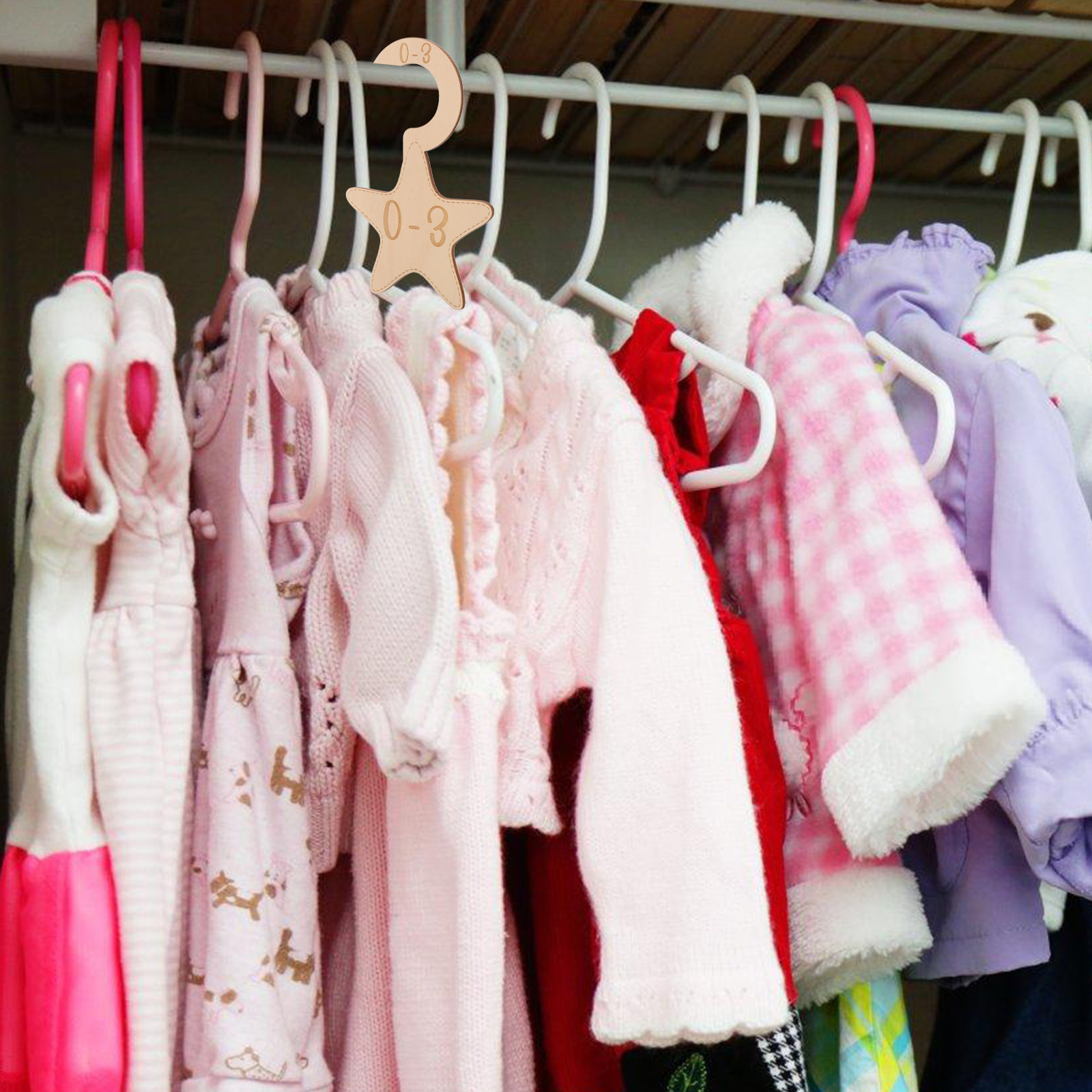 Baby Nursery Organizer - 7 szt. drewnianych przegródek do szafy