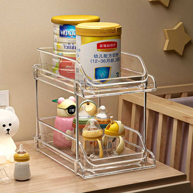 Baby Nursery Organizer - Dwupoziomowy, przezroczysty organizer dla niemowląt do