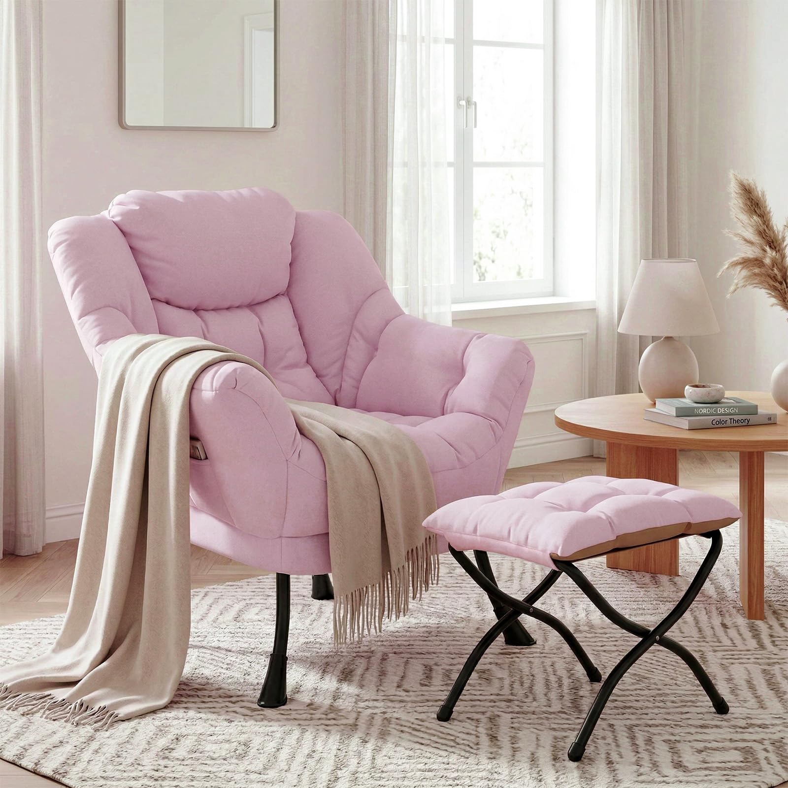 Baby Nursery Rocking Chair - Leniwy fotel z podnóżkiem, wygodny fotel