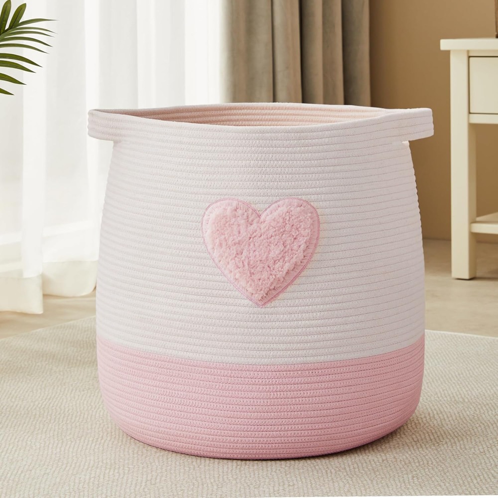Baby Nursery Girl - Różowy Kosz na Pranie dla Dzieci