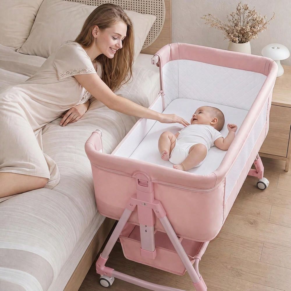 Bassinet Bedside Sleeper - Kołyska, łóżeczko dziecięce 3w1 z kółkami,