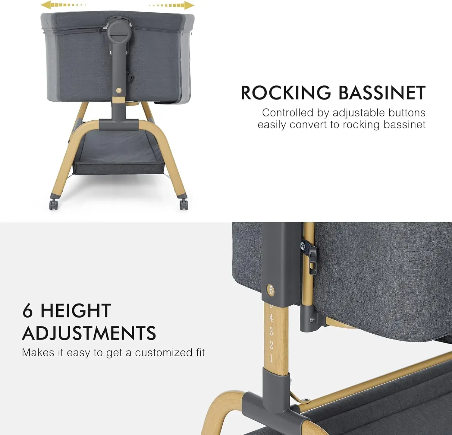 Bassinet Bedside Sleeper - Łóżeczko dla niemowląt 3 w 1,