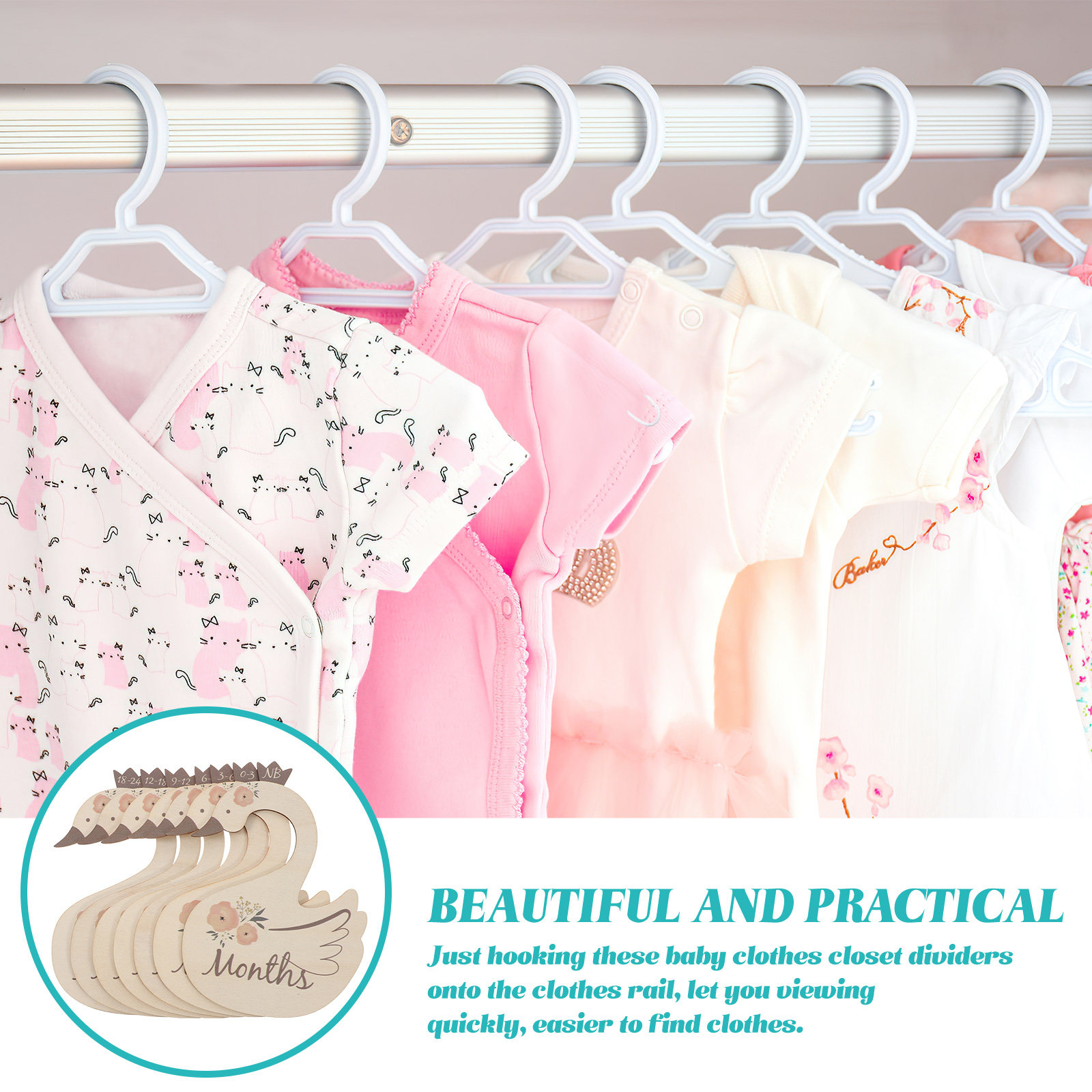 7 szt. Dzielacze rozmiarów ubr – Baby Nursery Organizer recenzja i cena