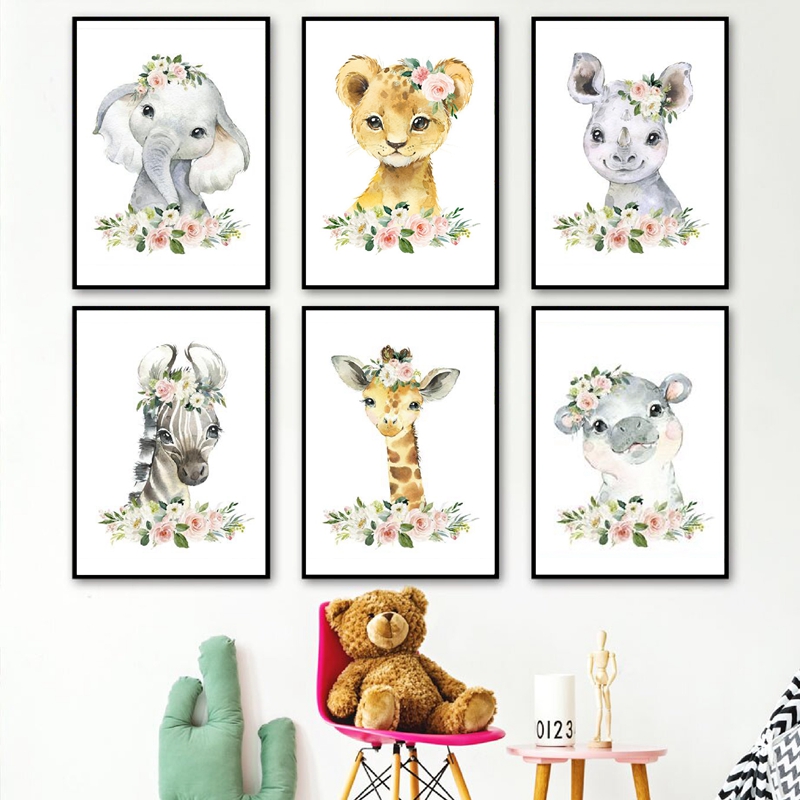 Obrazy na płótnie z motywem kw – Baby Nursery Jungle Animals recenzja i cena