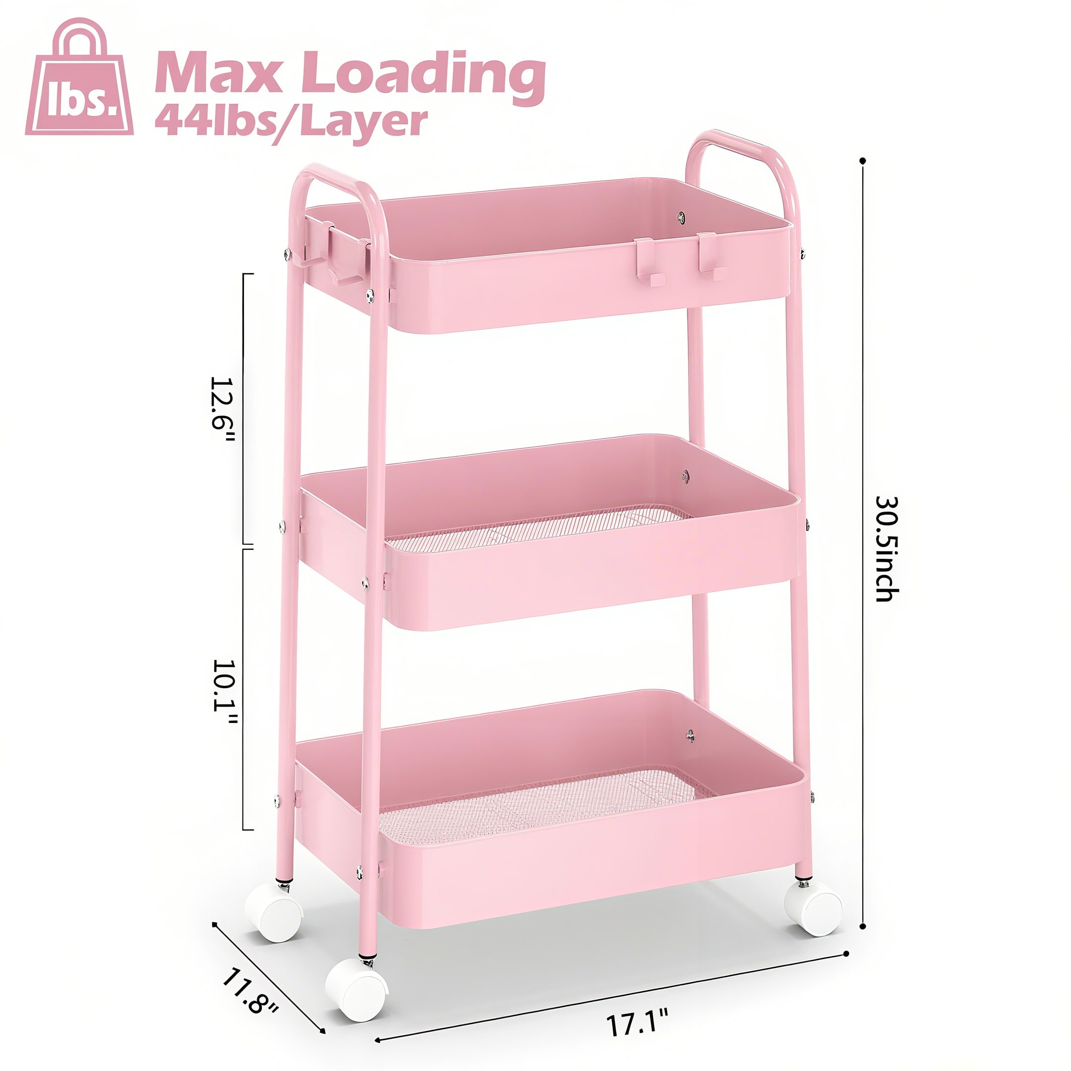 3-poziomowy metalowy wózek na  – Baby Nursery Organizer recenzja i cena