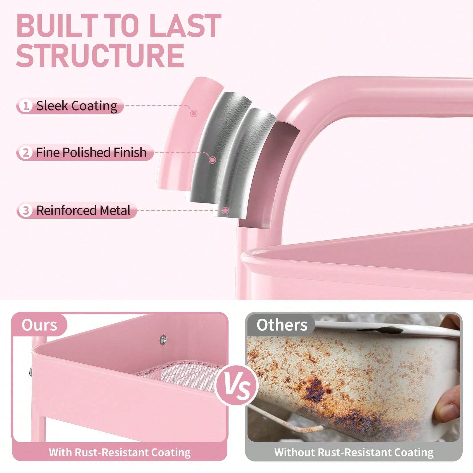 3-poziomowy metalowy wózek na  – Baby Nursery Organizer recenzja i cena
