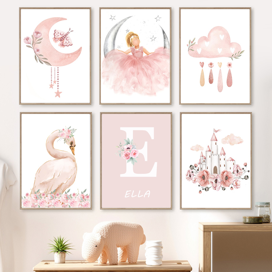 Pink Angel Girl Sun Moon Cloud – Baby Nursery Girl recenzja i cena
