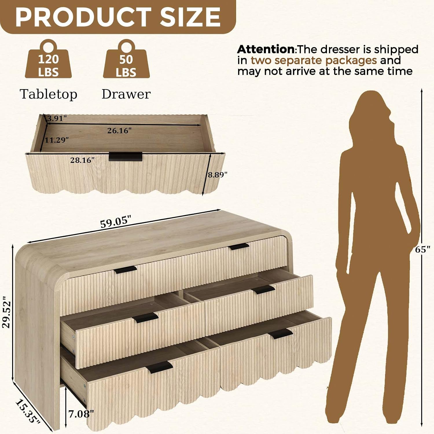 Drewniana komoda z 6 szufladam – Baby Nursery Handles recenzja i cena