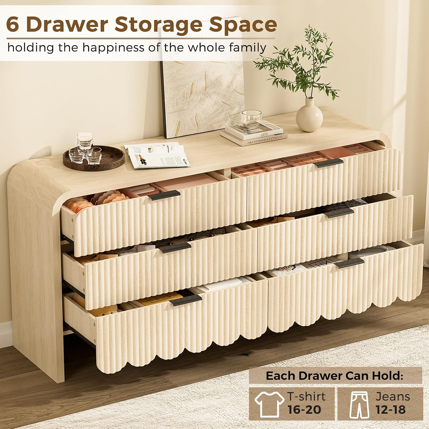 Drewniana komoda z 6 szufladam – Baby Nursery Handles recenzja i cena