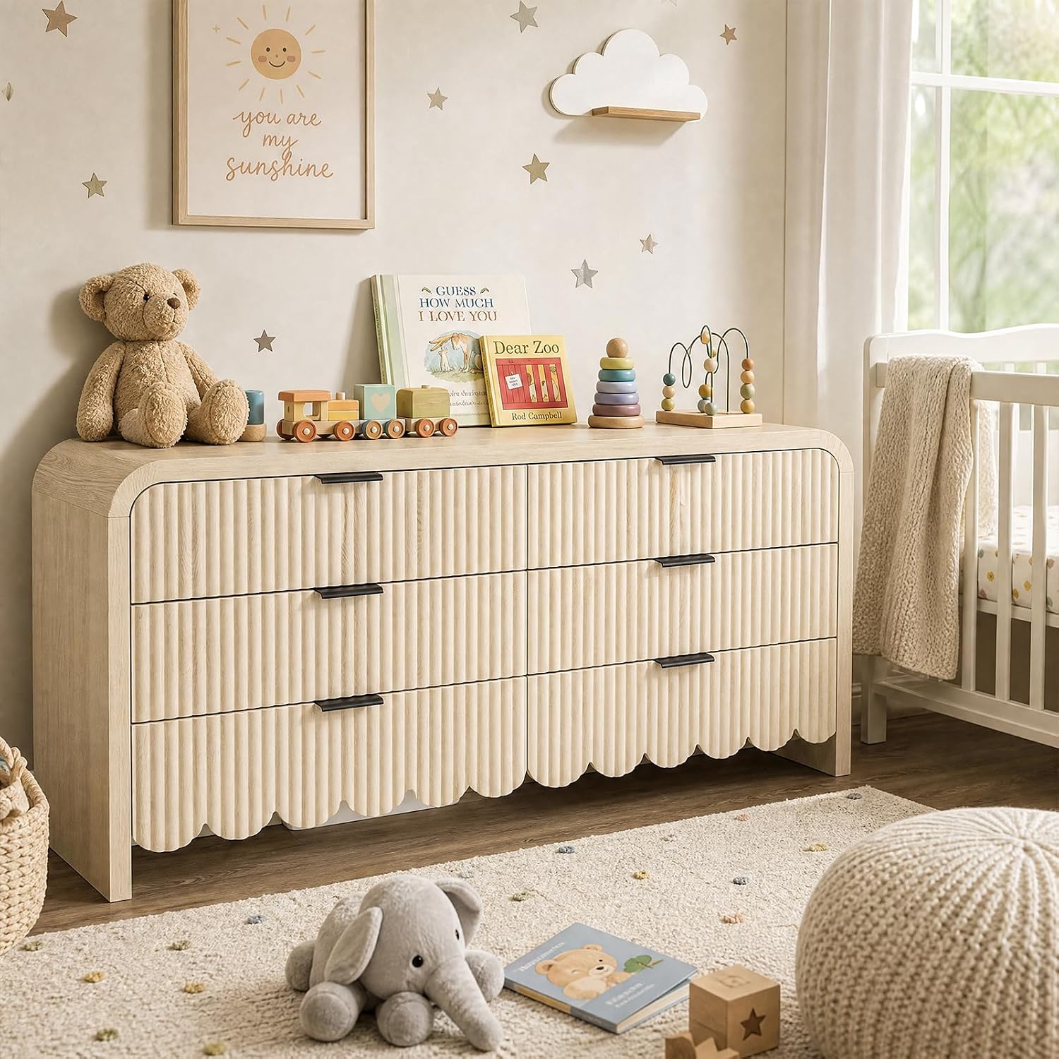 Drewniana komoda z 6 szufladam – Baby Nursery Handles recenzja i cena