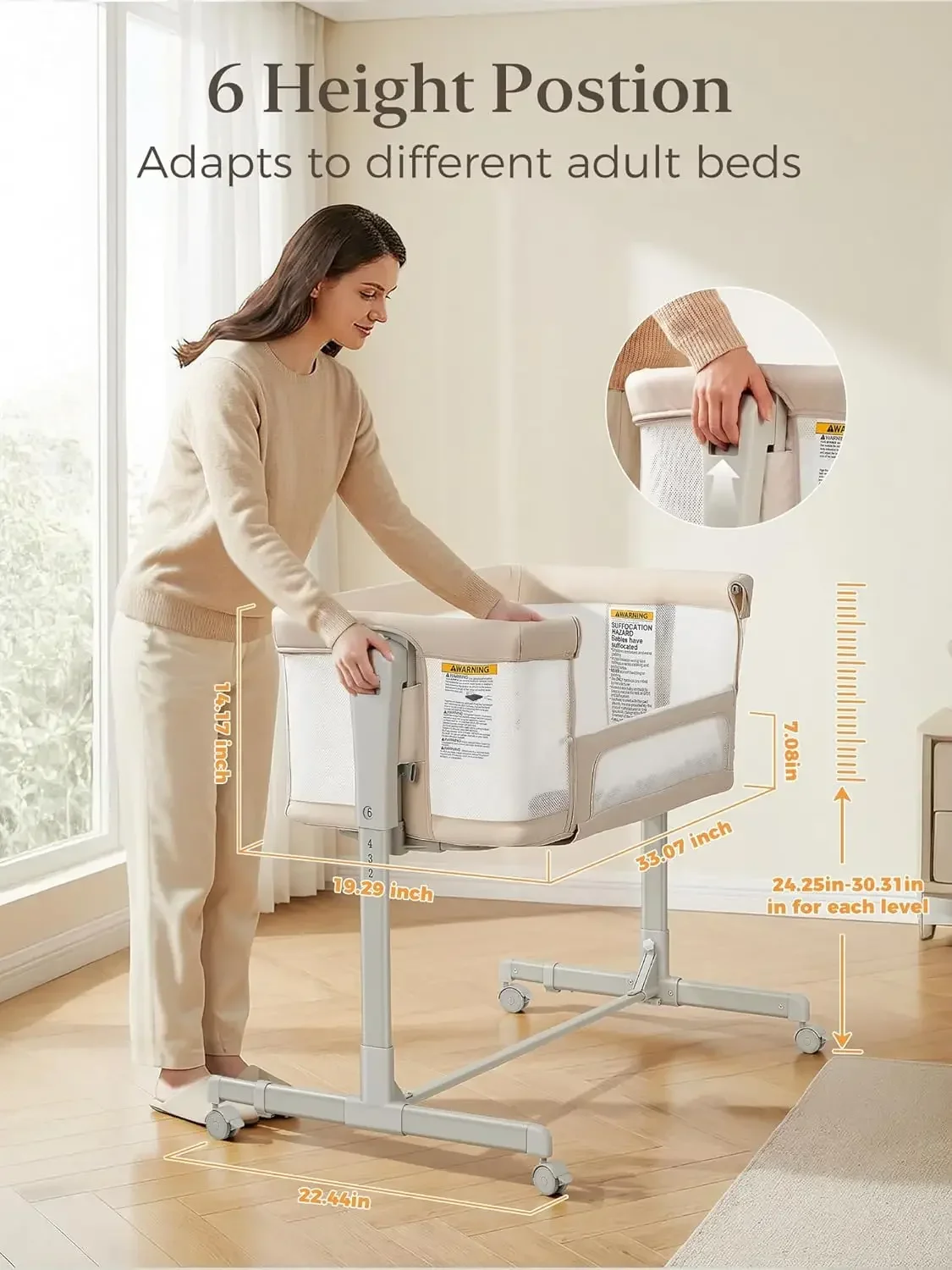 Łóżeczko niemowlęce 3w1 do pos – Bassinet Bedside Sleeper recenzja i cena