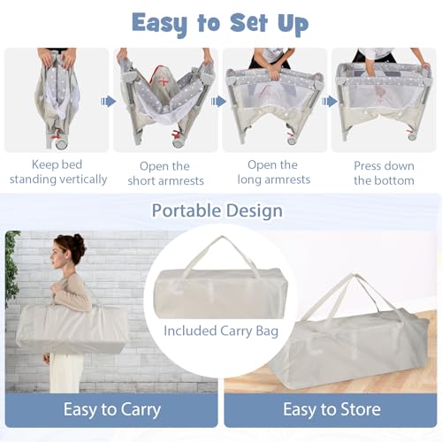 Łóżeczko 5-w-1, przenośne łóże – Bassinet Bedside Sleeper recenzja i cena