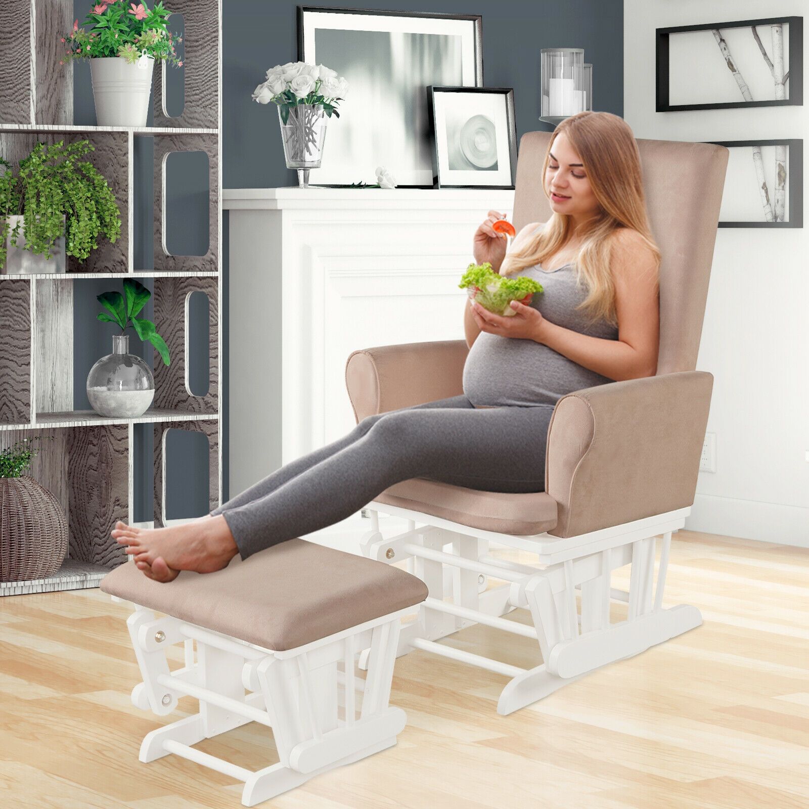 Fotel bujany dla niemowląt z p – Baby Nursery Glider Chair recenzja i cena