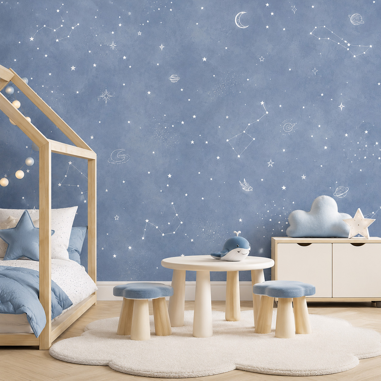 Niebieska tapeta samoprzylepna – Baby Nursery Water recenzja i cena