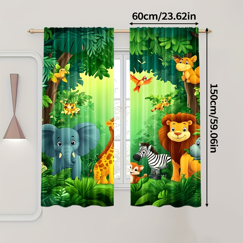 2 szt. Zasłony z motywem kresk – Baby Nursery Jungle Animals recenzja i cena