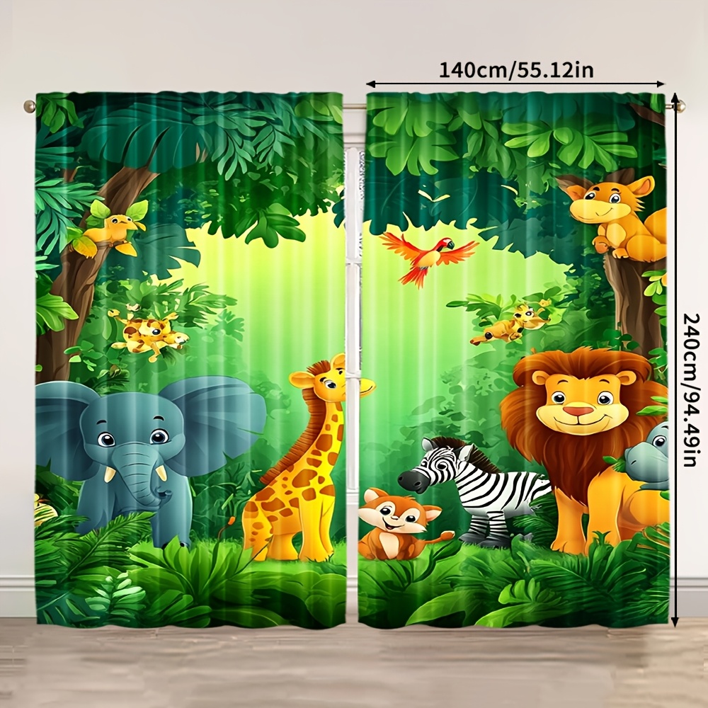2 szt. Zasłony z motywem kresk – Baby Nursery Jungle Animals recenzja i cena