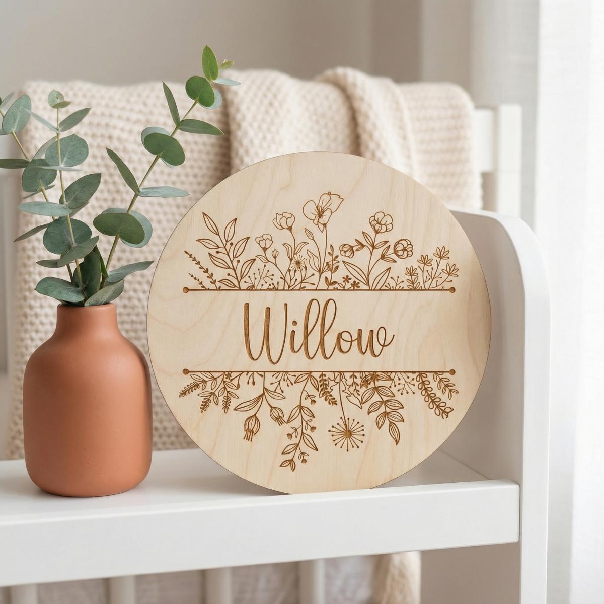 Personalizowana okrągła drewni – Baby Nursery Gifts recenzja i cena