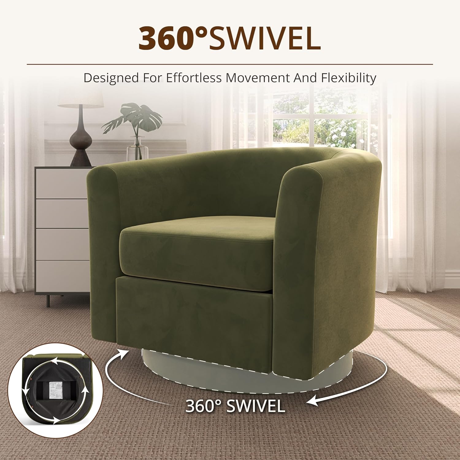 Zielony, aksamitny fotel obrot – Baby Nursery Rocking Chair recenzja i cena