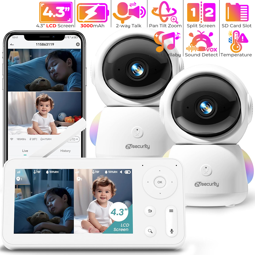 Niania 2K z 2 kamerami i audio – Baby Nursery Camera recenzja i cena