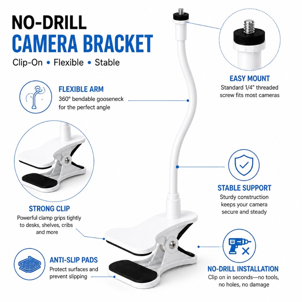 Elastyczny uchwyt do monitora  – Baby Nursery Camera recenzja i cena