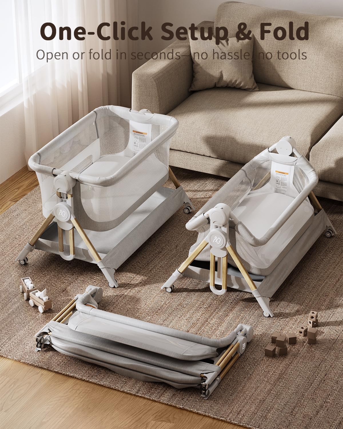 Łóżeczko dziecięce 3 w 1, skła – Bassinet Bedside Sleeper recenzja i cena