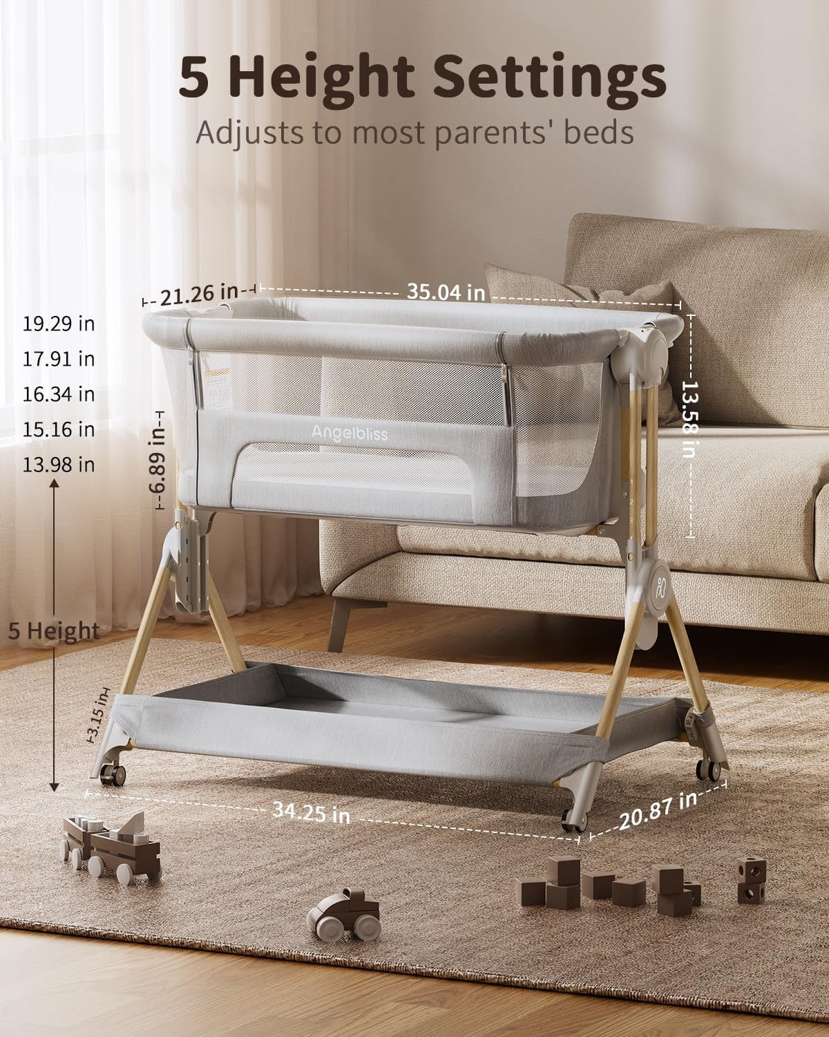 Łóżeczko dziecięce 3 w 1, skła – Bassinet Bedside Sleeper recenzja i cena